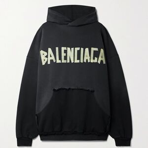 Balenciaga Black and Cream Hoodie